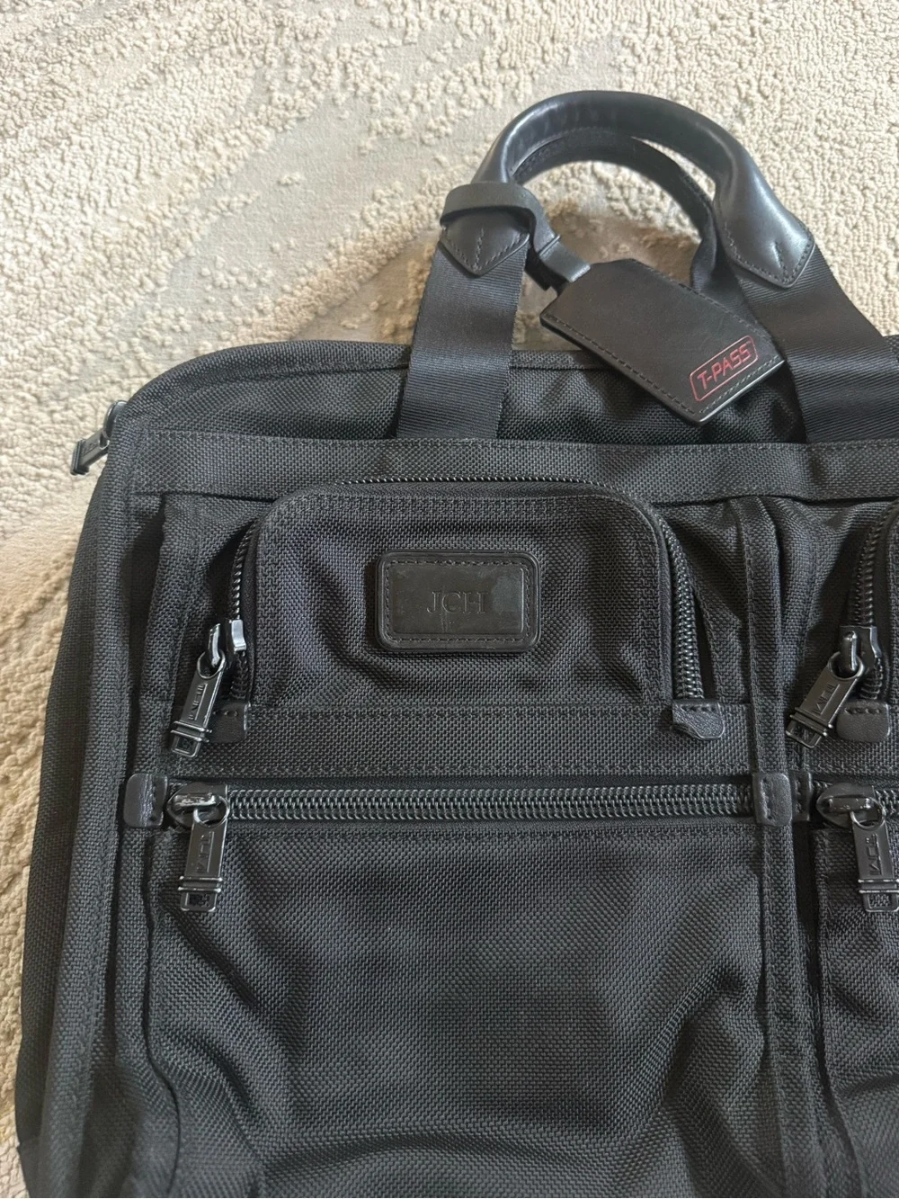 Tumi Alpha 2 T Pass Briefcase 26145DH Black Ballistic Nylon Bag Laptop Sleeve